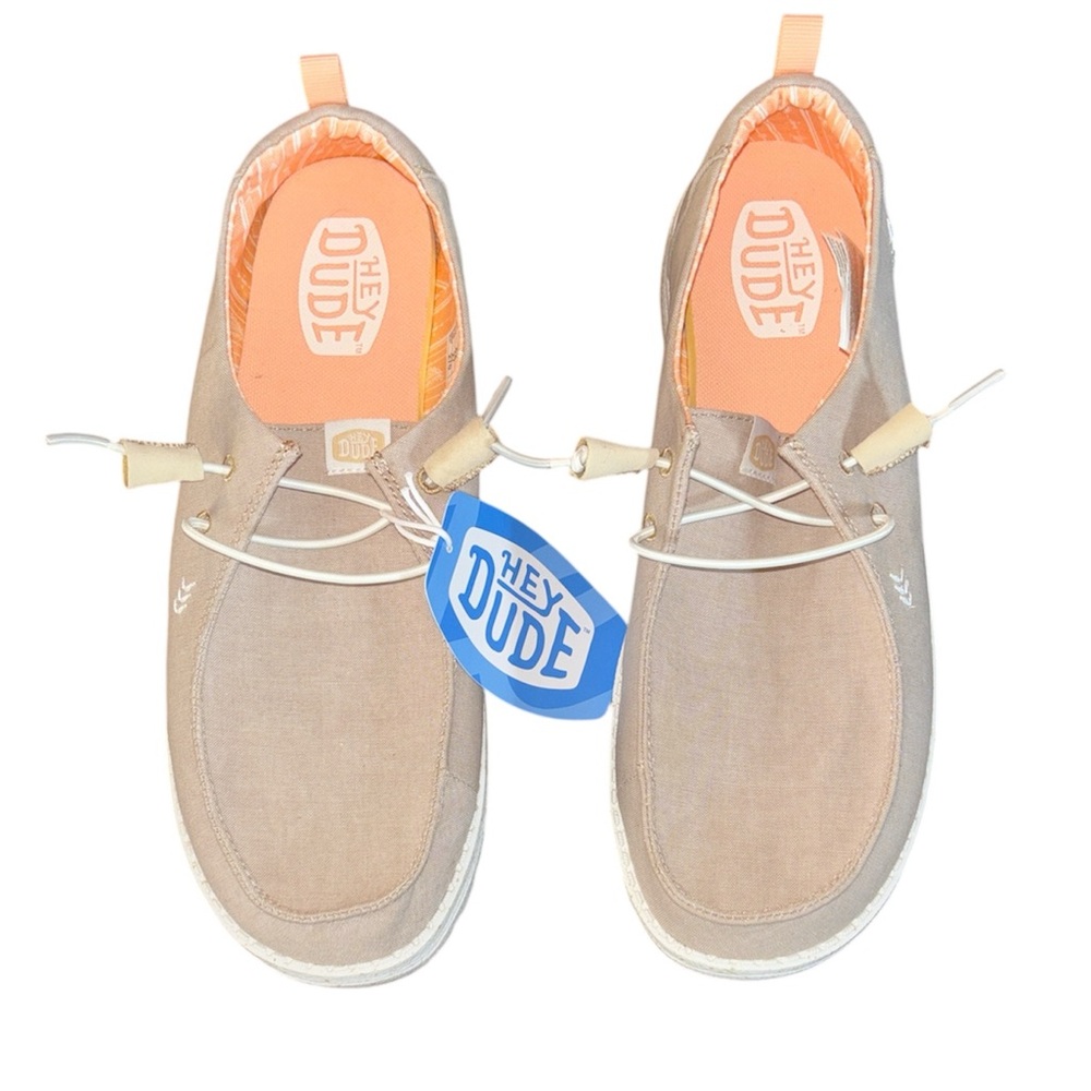 Hey Dude Wendy Chambray Tan Women’s Shoes Size 11 NWT